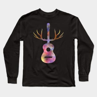 Hunter's Guitar with Antlers Long Sleeve T-Shirt